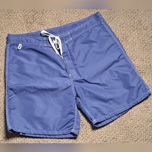 Sundek Blue Rainbow Stripe Board Shorts Swim Trunks Mens 34